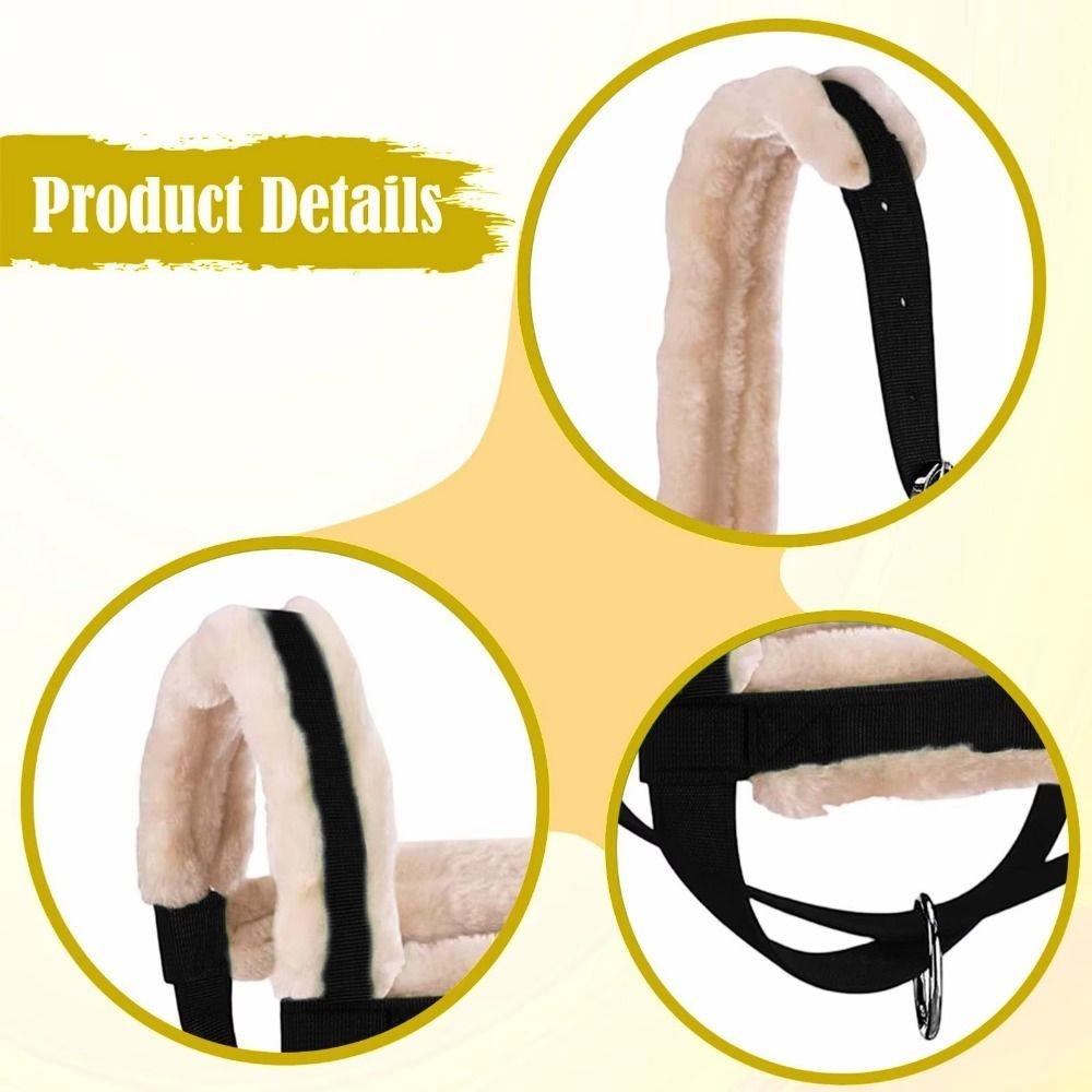Plush Nylon Cow Halter Adjustable Animal Training Harness Halter Lead Rope Set Farm Use