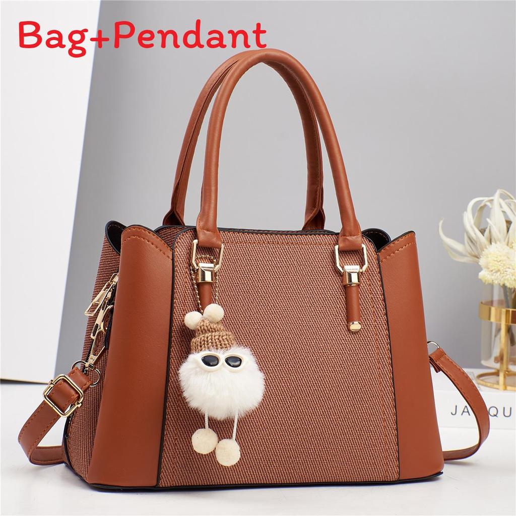 Pu Multilayer Handbag With Contrast Splicing For Daily Casual Use
