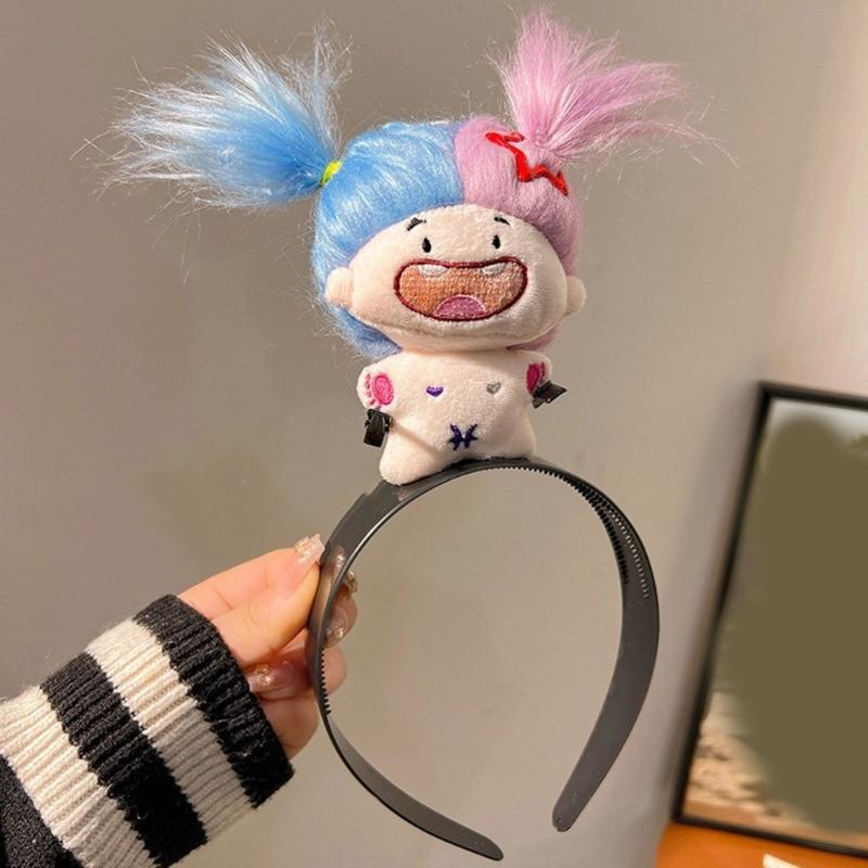 2 Stück Niedliches und Cartoon-Gesichtswasch-Haarband Lustiges Stirnband Haargummi Haarband Haaraccessoires für Frauen