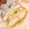 Retro Devil's Eye Opening Couple's Emerald Zircon Inlaid Eye Aiming Bracelet