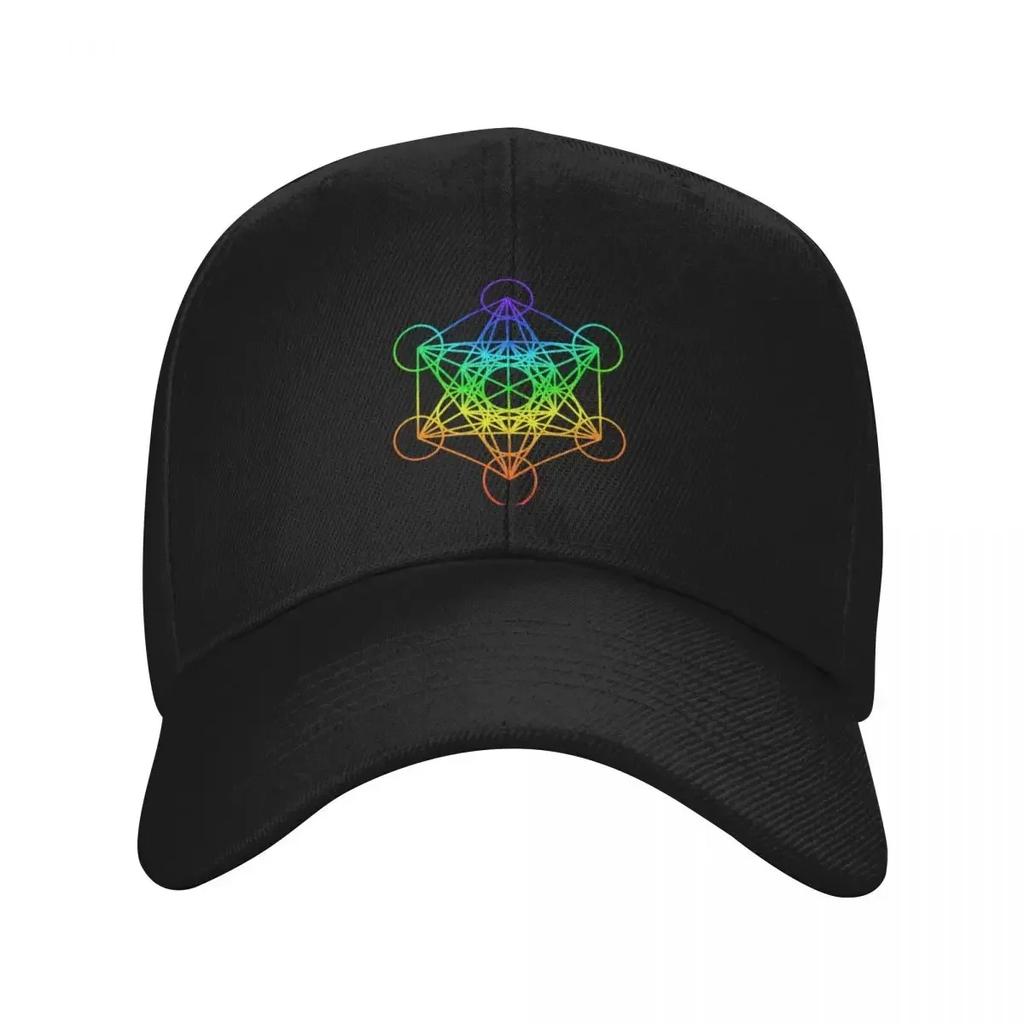 Sacred Geometry Metatron's Cube In Raibow Colors Baseball Cap Visor Beach Outing |-F-| For Women Men's