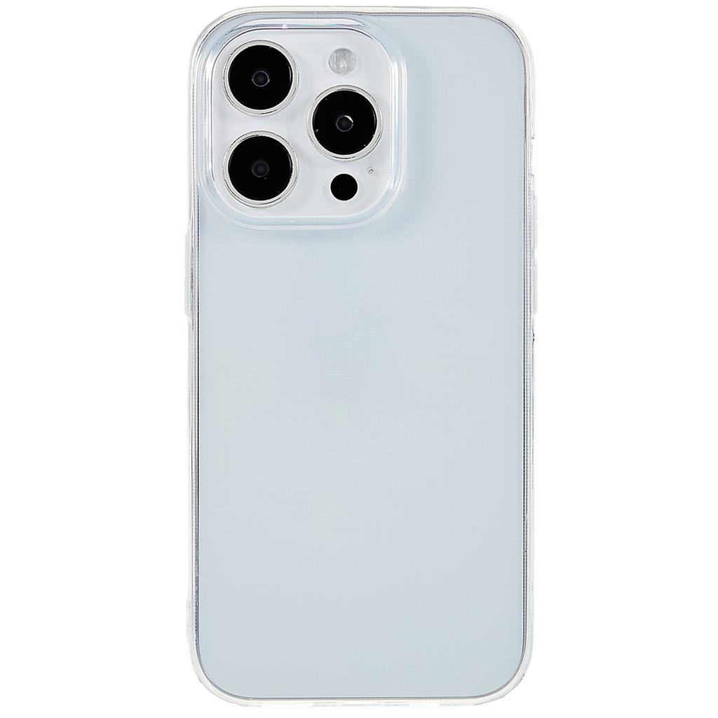 2.0mm Transparent Phone Case for iPhone 15 Pro,Watermark-free Flexible TPU Phone Cover