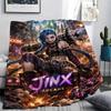 1Pc Jinx Print Flannel Blanket, High Quality Comfortable for All Seasons, Home Decor, Warmth and Comfort, Perfect for Gifts