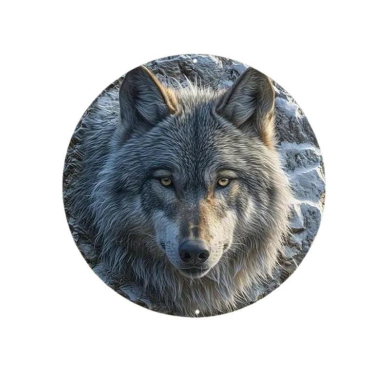 Hexenbesen Halloween Schild, Runde Aluminium Wandplakette 20x20cm