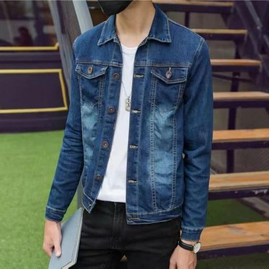Men's Slim Casual Denim Jacket - Hongxinjie Trendy Spring/Autumn Student Style
