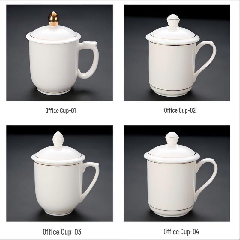 Shangqi Dragon Handle White Porcelain Ceramic Mug with Lid