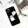 Cute Ghost Spooky Phone Case For IPhone 13 12 11 XS X 8 7 6 Plus Mini Pro Max SE 2022 Soft Black Phone Cover