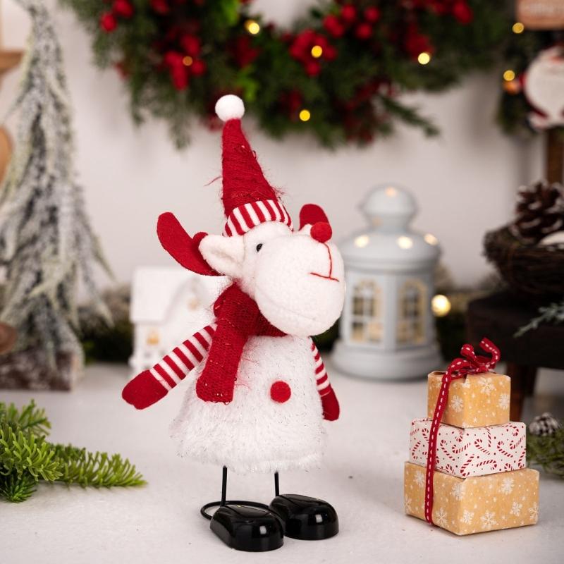 Weihnachtsthema Hüpfende Federbasis Schneemann Weihnachtsmann Ornament Für Feiertagstischplatte Regal Dekoration Set