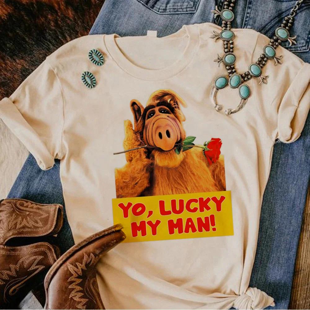 Alf top women Y2K Japanese graphic tshirt female designer funny comic clothes