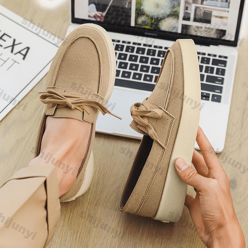 Fashion Men's Loafers Spring Autumn New Fashion Vintage Cross Tied Casual Flats Comfortable Non Slip Height Increase Vulcanized Shoes