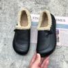 Winter New Cotton Shoes Women's Velvet Soft Leather Soft Bottom Home Women's Cotton Ladyshoes