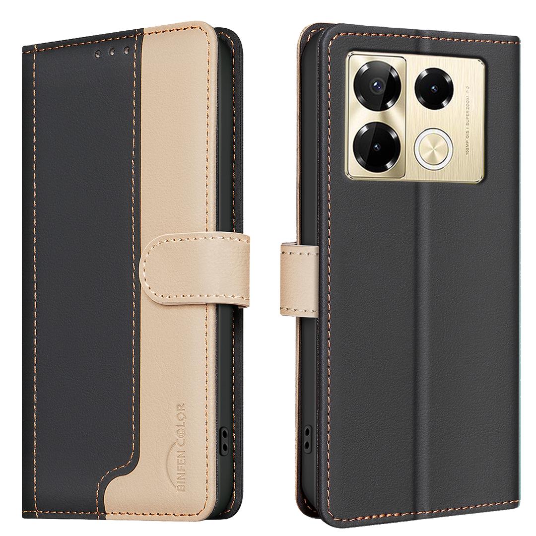 

For Infinix Note 40 Pro 4G/5G/Note 40 Pro+ Case PU Leather Wallet Cover Black