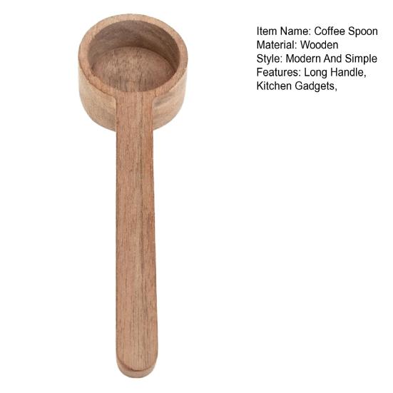 Wooden Coffee Spoon Ergonomic Short Long Handle Coffee Measuring Spoon Farmhouse Rustic Multifunctional Scoop Kitchen Gadgets