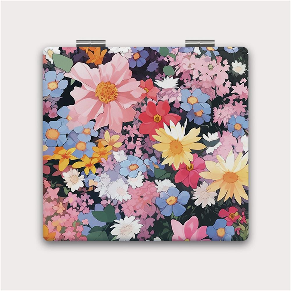 Smink Hand Stående Bärbar Liten Spegel Vikbar Kosmetikverktyg Bärbar Dubbelsidig Vikbar Sminkspegel Fjäril Fyrkantig