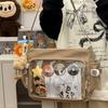 2025 College Style Dámská messenger taška s velkou kapacitou - Průhledný odznak s knoflíkem Ita Bag