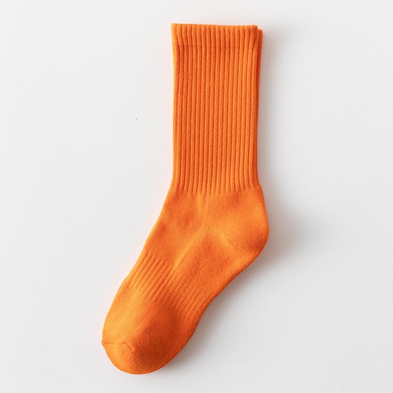 Women's Autumn and Winter Warm Leg Warmers Solid Color High Rubber Band Sports Long Cotton Socks