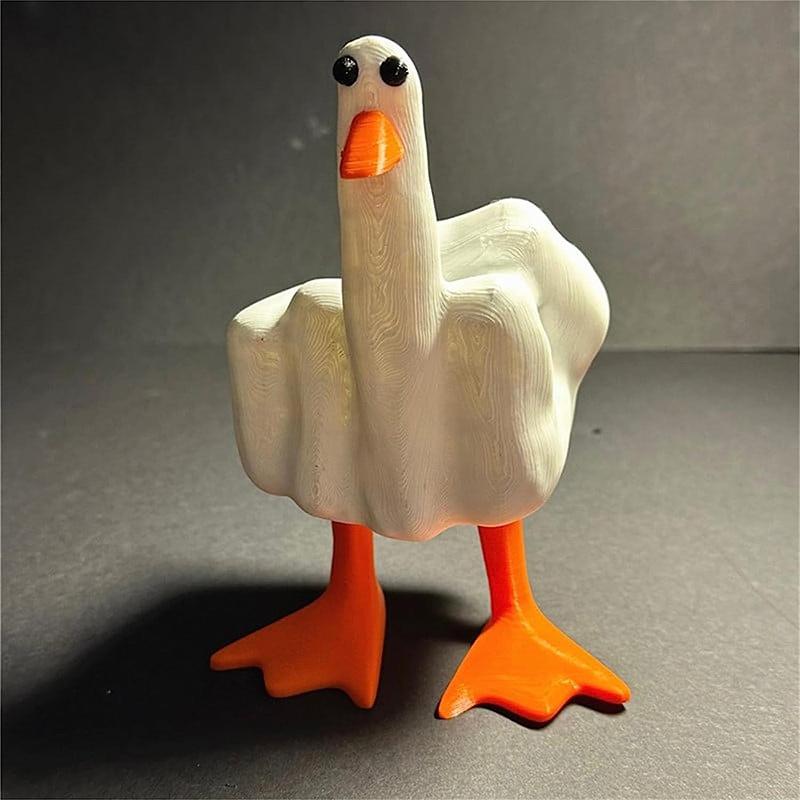 Duck Middle Finger Ornaments Home Courtyard Design Outdoor Resin Handicrafts Parody