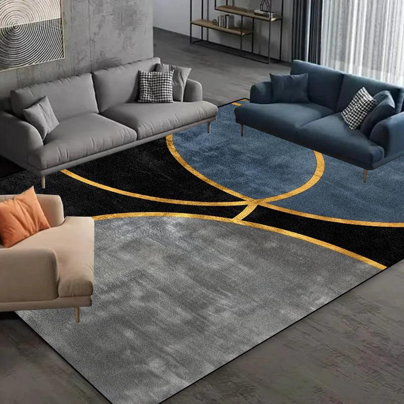 Modern Geometry Carpet for Living Room Abstract Large Rug Non-slip Bedroom Cloakroom Decoration Rugs Washable Coffee Table Mat