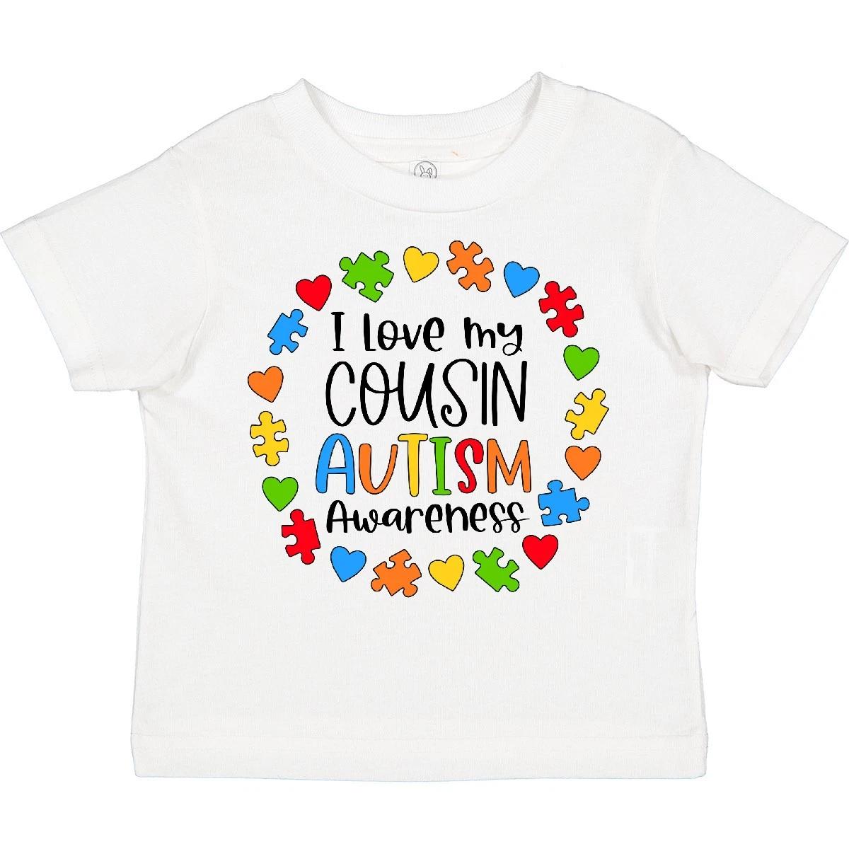 

Inktastic I Love My Cousin Autism Awareness Toddler kids boys T-Shirt Cousins Puzzle Child 160