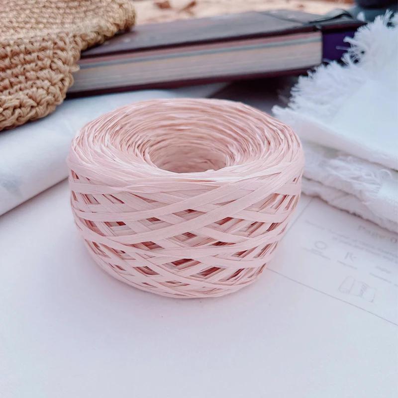 180m Raffia Yarn Paper Grass 100g/pcs for Knitting and Crochet Handmade Diy Straw Hat Bag Doll Slippers Weave Soft Yarn Thread