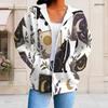 Women Plus Size Zip Up Long Sleeve Drawstring Hoodie White Dark Rose Bat Key Lock Printed Sweatshirt With Pockets