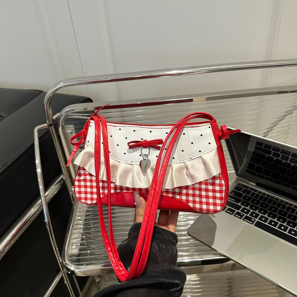 Fashion Versatile Sweet Bow Underarm Bag Women's 2025 Summer Simple Niche High-end Single Shoulder Handbag