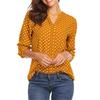 Spring and Autumn Women's Plus Size Shirt Dot Printed V-Neck Long Sleeve Pull Sleeve Loose Blouse