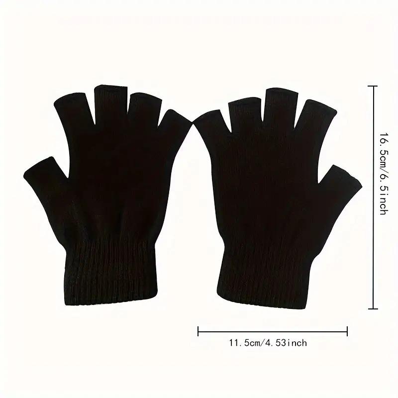 Unisex Touchscreen-Compatible Fingerless Knit Gloves for Autumn/Winter