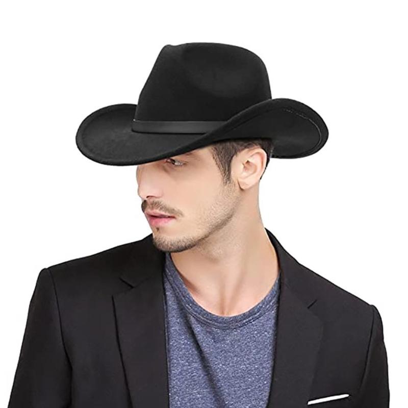Cowboy Hat Christmas Travel Cap Western Hat Outdoor Sun-Protect Jazz Cap Western Cowboy Hat Tibetan Hat Style