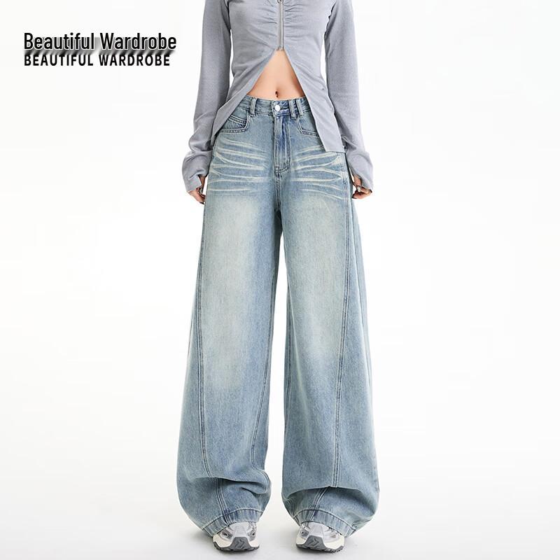 

Красивый гардероб женские американские джинсы широкого кроя хай-стрит 2XL