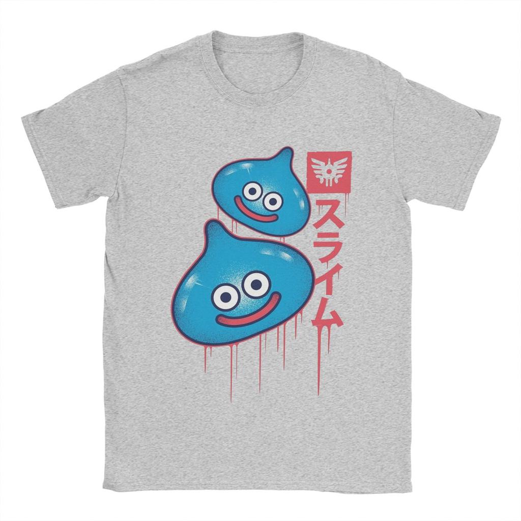 Dragon Quest Slime T-Shirts for Men Funny 100% Cotton Tee Shirt Round Neck Short Sleeve T Shirts Plus Size Clothes