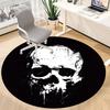 1pc Skull Art Office Round Area Rug,  Mat Suitable For Office, Under Office Chairs Bedroom Living Room Home Decor, Room Deco