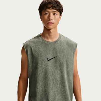 Nike Tank Tops Men`s Green Camouflage/Light