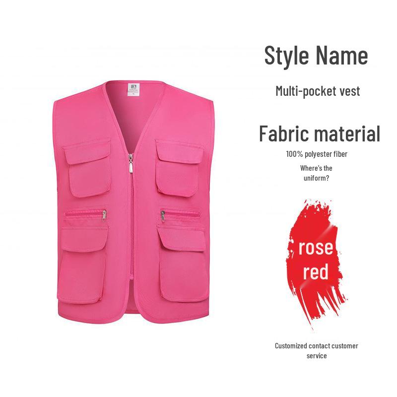 

Custom Short Sleeve Multi-Pocket Work Vest with Logo for Advertising and Labor Protection 4XL