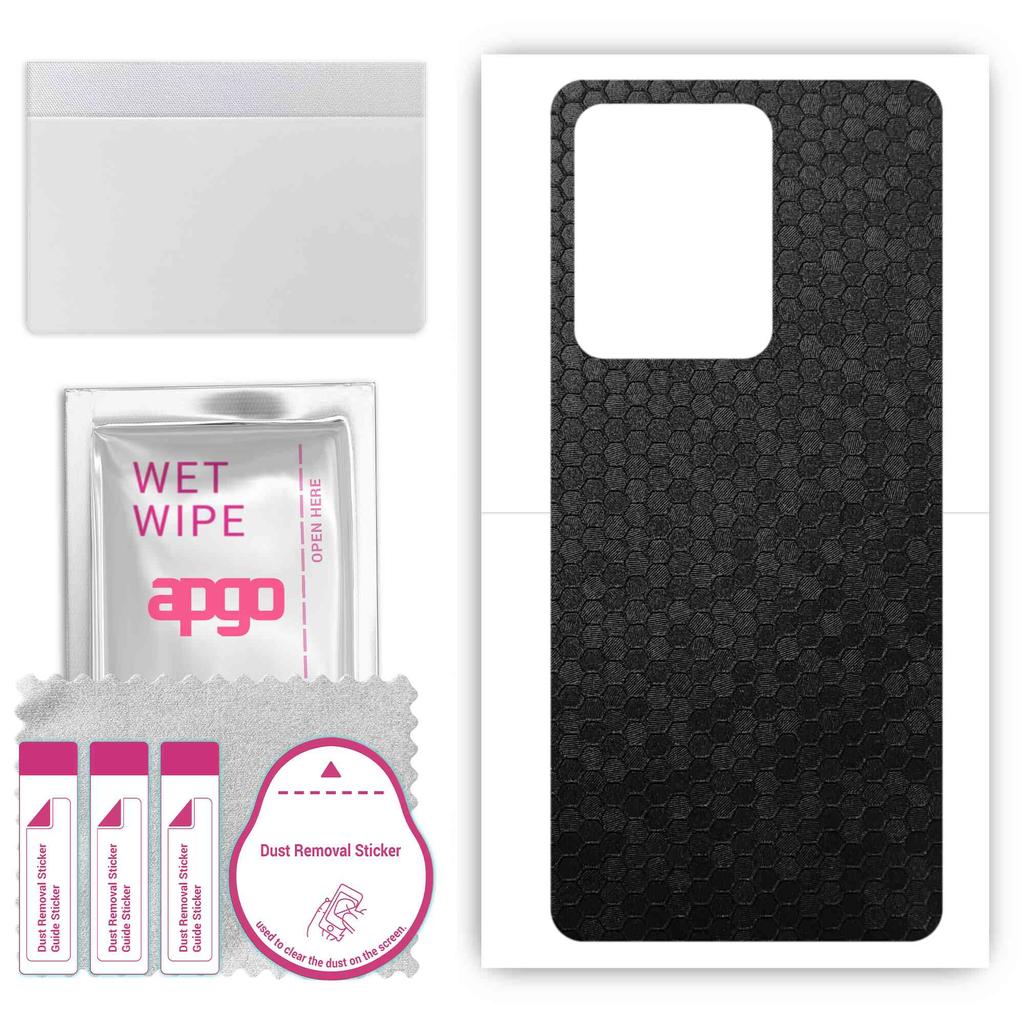 apgo Protective Skin Sticker for the Back Compatible with Vivo S15 Pro, Wrap Film, Foil, Vinyl - Pattern Black Honeycomb
