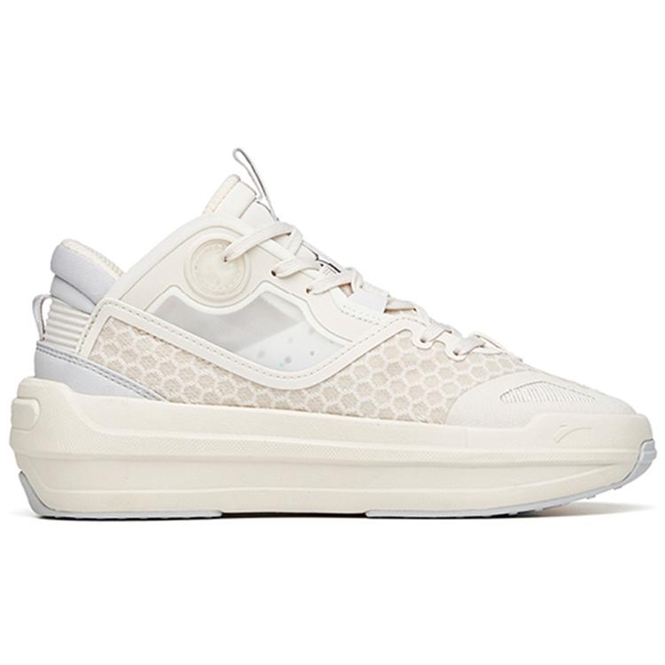 Anta C37 2.0 Lightweight And Breathable Mid top Skateboard Shoes Women's White Gray 922228082-1