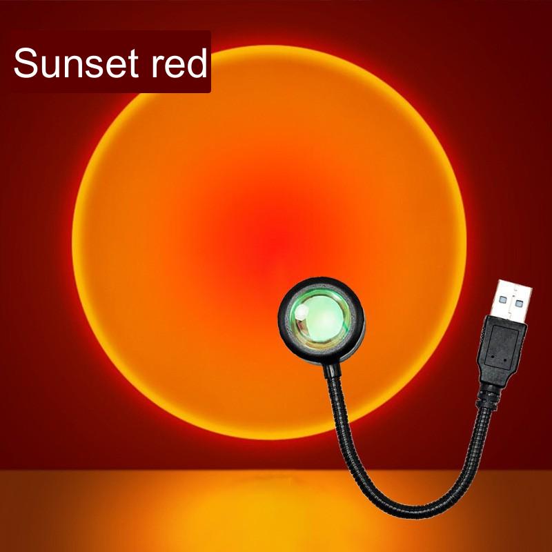 Sonnenuntergangslicht, Sonnenuntergangslicht, Regenbogen, sieben Farben, Projektionslicht, kreativer USB-Live-Hintergrund, Umgebungslicht, Neuheit, Heimlicht-Hintergrunddekoration