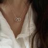 S925 Silver Retro Circle Necklace – Women's Elegant Clavicle Chain, Light Luxury Trendy Sweater Accessory