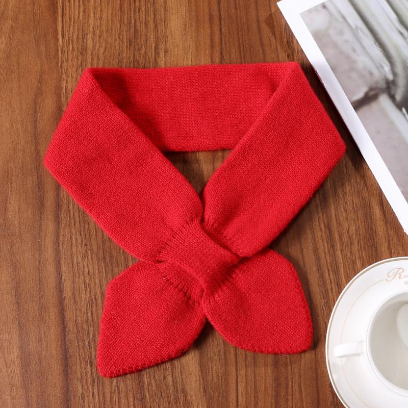 Women's 100% Wool Neck Warmer Scarf Soft Knitted Bow Knot Decoration Solid Color Fashionable Winter Accessory Fake Collar