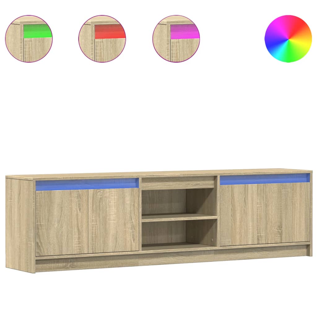 Vidaxl Szafka Pod Tv Z Led, Dąb Sonoma, 180X34X50 Cm
