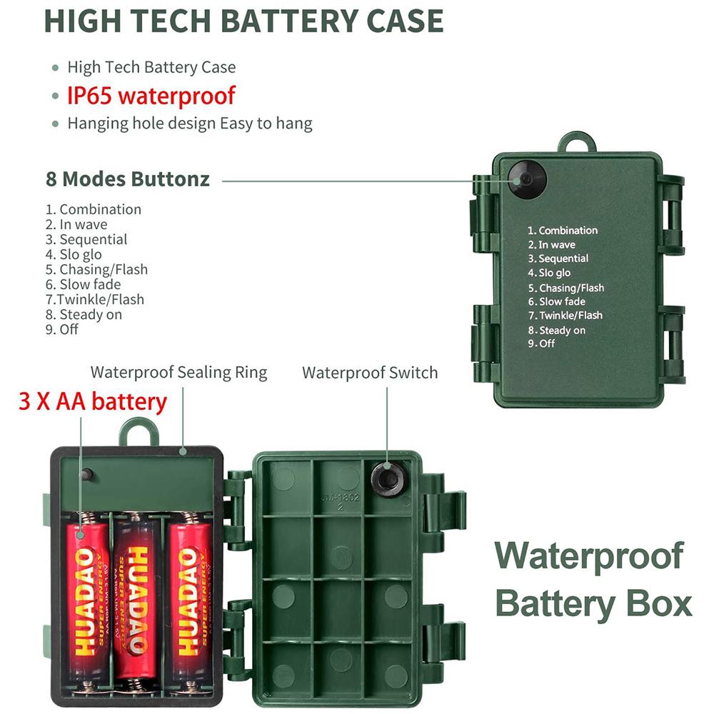 5M 50LED C6 Bulbs String Lights Battery Operated Strawberry Christmas Fairy Garland Light Xmas Tree New Year Decor 8modes Timer