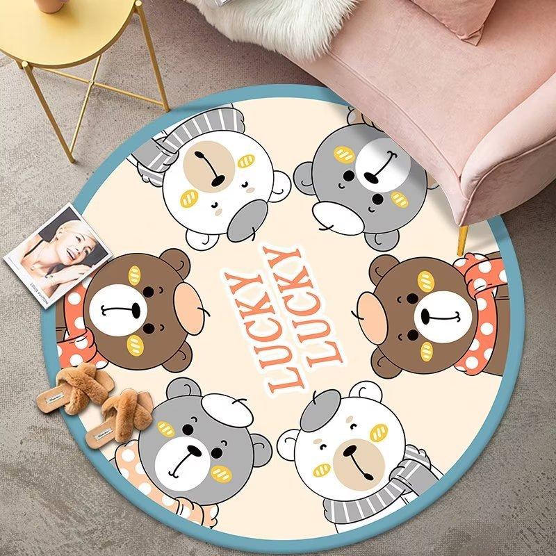 

Cute Cartoon Circular Carpet Living Room Bedroom Cartoon Anime Pentagram Super Soft Floor Mat 80cm (diameter round)