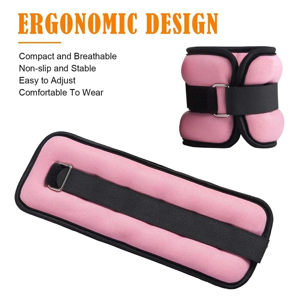 1Pair Adjustable Ankle Weights For Women Men,(0.5Kg / 1Kg Each Pack) Modularized Leg Wrist Weight Straps For Yoga,Running,Gym