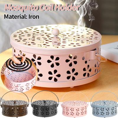 Mosquito Coil Holder Portable Incense Burner Bracket with Handle Incense Coil Burner Mosquito Repellent Coil for Garden Patio
