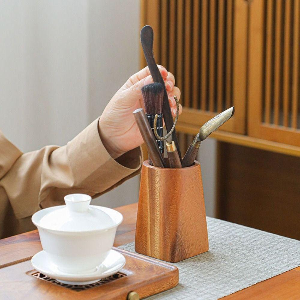 Wood Pen Holder Large-capacity Stationery Storage Holder New Desktop Organizer  Student Gift