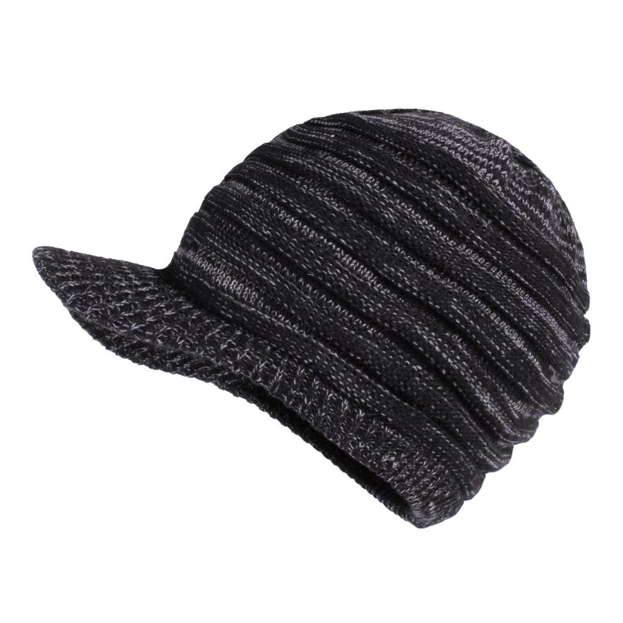 Unisex Wintermützen mit Schirm Warme Skimütze Stilvolle Strickmütze für Damen und Herren