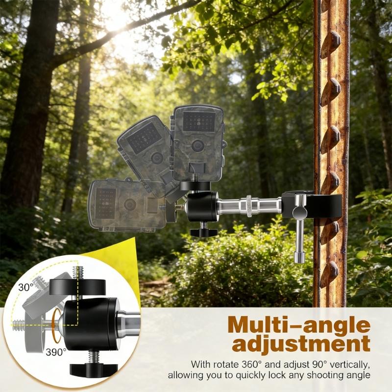 Universal Ball Head Mount With 1/4Inch Thread For Camera Tripod Light Stand And Microphone Holder Adjustable Arm
