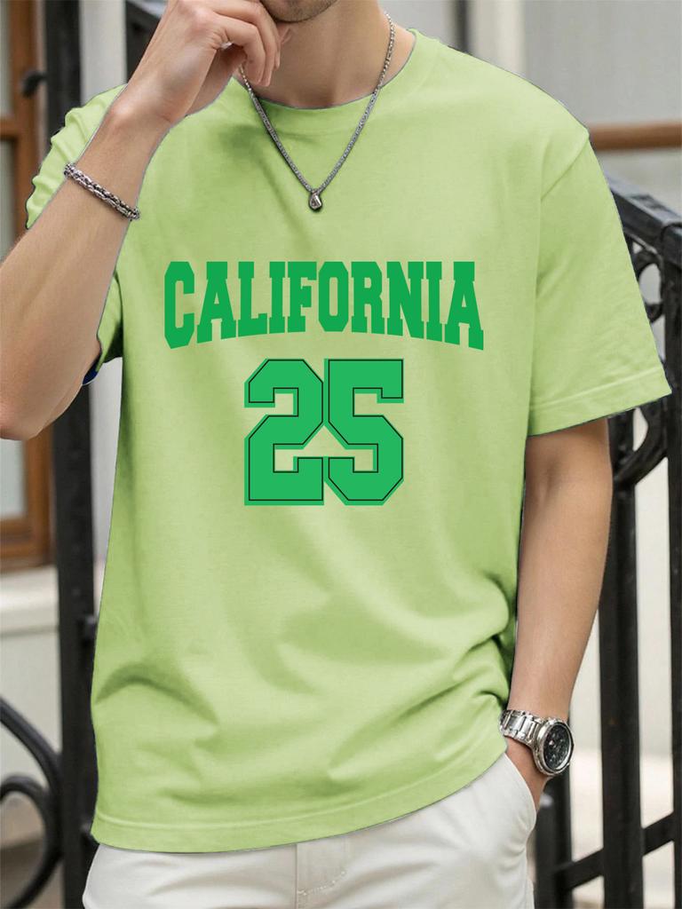 On The 25Th In California Print T Shirt Man Summer ONeck TShirts Casual Cotton Clothes Fashion AllMatch Hip Hop Sportswear