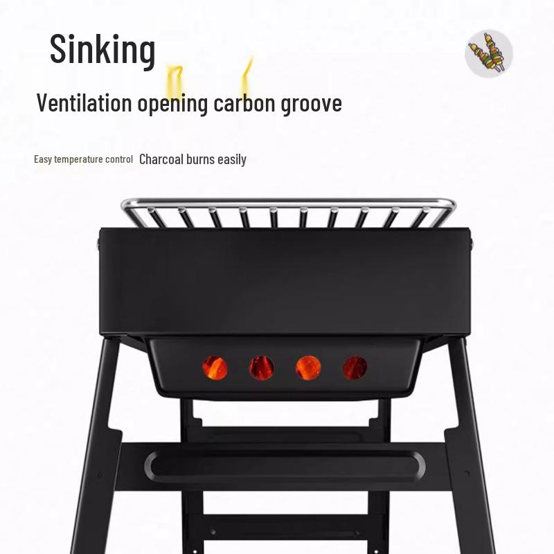 Folding Portable Stainless Steel Charcoal Grill Oven for Outdoor Use