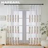 1PC NAPEARL White Tulle Modern Rural Style Embroidered Colorful Sheer Curtaint Window Drape for Living Room Bedroom Home Decor